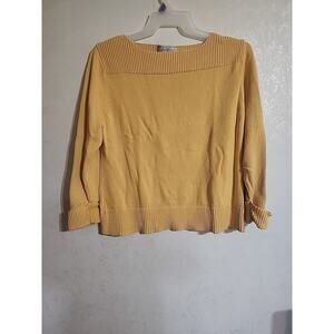 Carolyn Taylor For By Design Essentials Sweater sz XL Mustard Yellow Rolled Cuff